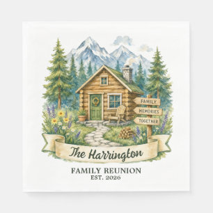 Rustic Mountain Cabin Family Reunion Napkins