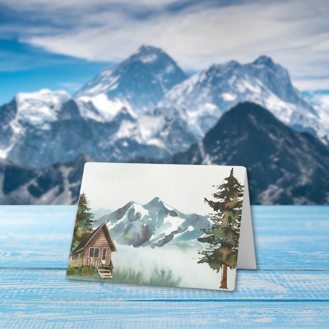 Rustic Mountain Cabin Inspirational Quote Card   (Creator Uploaded)