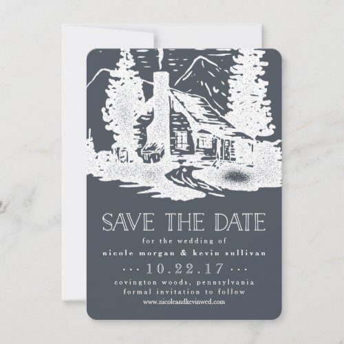 Rustic Mountain Cabin Wedding Save the Date