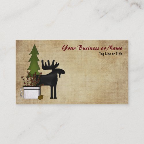 Rustic Mountain Country Moose Business Card