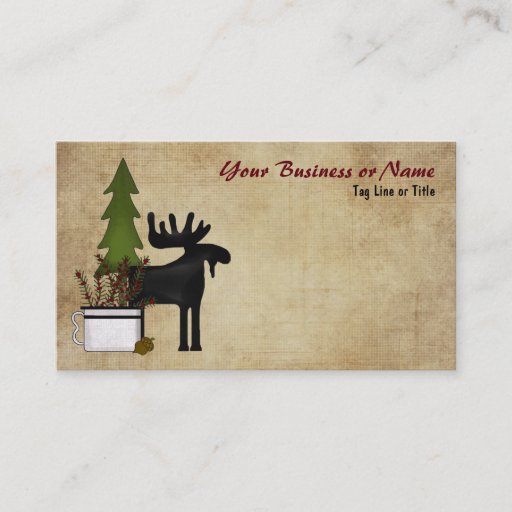 Customizable Rustic Mountain Country Moose Business Card