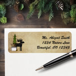 Rustic Mountain Country Silhouette Moose Address Label at Zazzle