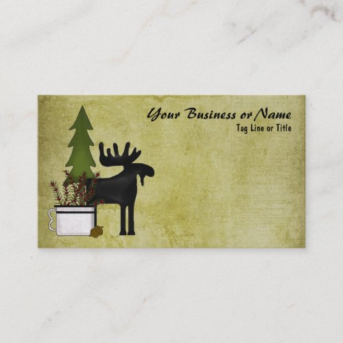 Rustic Mountain Country Silhouette Moose Business Card