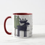 Rustic Mountain Country Silhouette Moose On Birch Mug at Zazzle