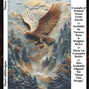 Rustic Mountain Eagle Relief Panel EH5L Decoupage Tissue Paper