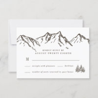 Rustic Mountain Elegant Watercolor Pine Wedding