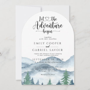 Rustic Mountain Forest Adventure Wedding Invitation