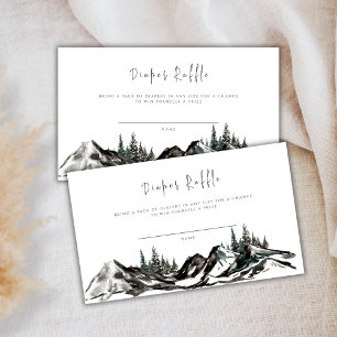 Rustic Mountain Forest Diaper Raffle Baby Shower Enclosure Card