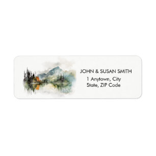 rustic mountain forest fall return address labels