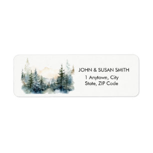 rustic mountain forest return address labels