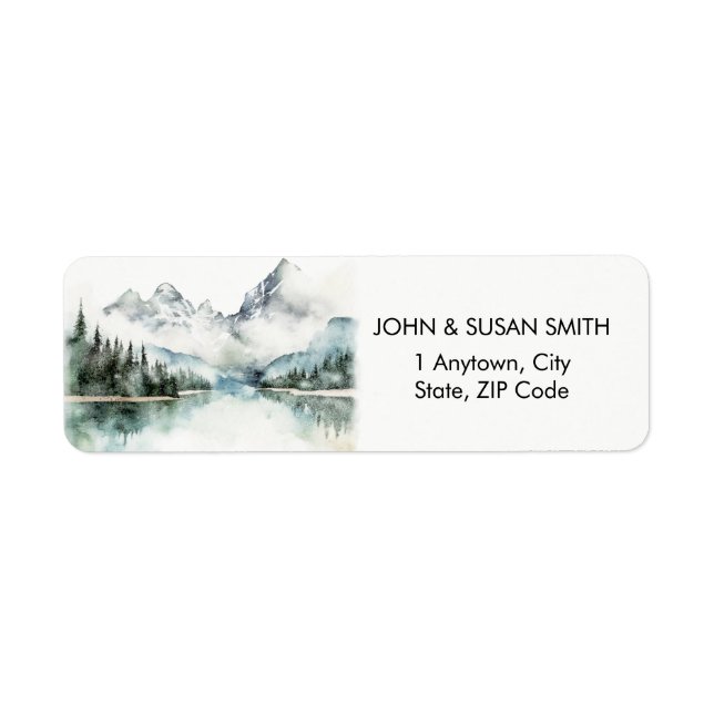 rustic mountain forest return address labels (Front)