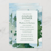 Rustic Mountain Forest Watercolor Couples Shower (Front/Back)