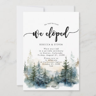 rustic mountain forest we eloped invitation