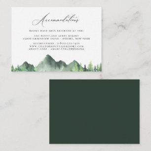 Rustic Mountain Forest Wedding Accommodations Enclosure Card