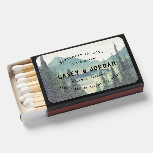 Rustic Mountain Forest | Wedding Favor Matchboxes | Zazzle