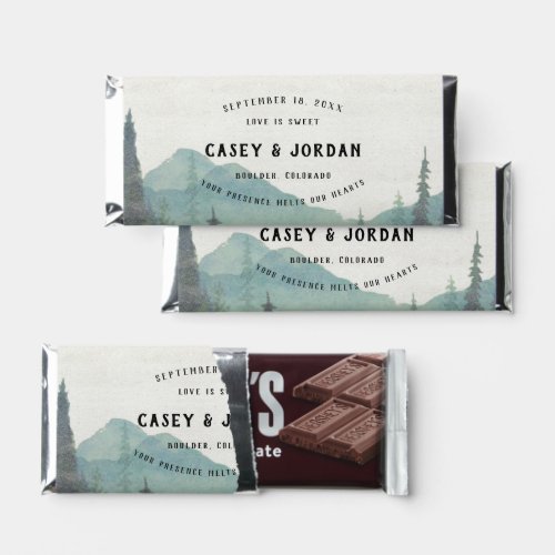 Rustic Mountain Forest  Wedding Hershey Bar Favors