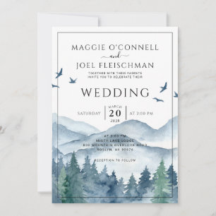 Rustic Mountain Forest Wedding Invitation