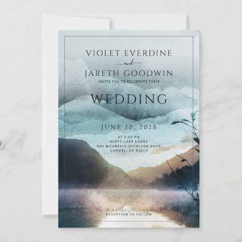 Rustic Mountain Forest Wedding Invitation