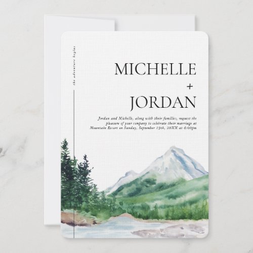 Rustic Mountain Forest Wedding Invitation