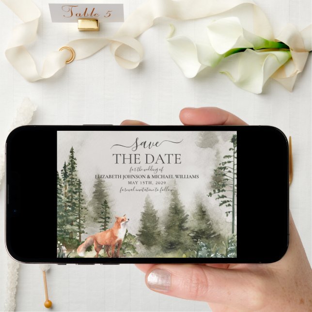 Rustic Mountain Forest Wedding Save The Date (Front Digital)