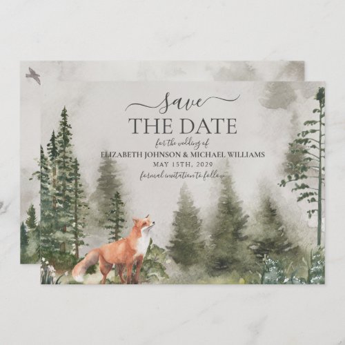 Rustic Mountain Forest Wedding Save The Date
