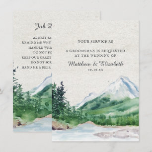 Rustic Mountain Groomsman Proposal Request Invitation