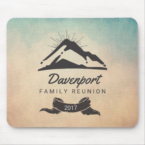 Rustic Mountain Illustration Family Reunion Mouse Pad