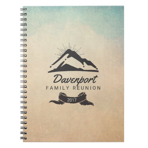 Rustic Mountain Illustration Family Reunion Notebook