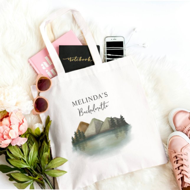 Rustic Mountain & Lake Bachelorette Weekend Tote Bag (Creator Uploaded)