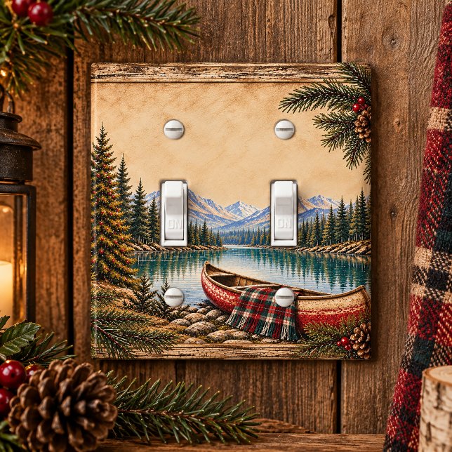 Rustic Mountain Lake Canoe  Light Switch Cover (Creator Uploaded)