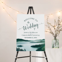 Rustic Mountain Lake Landscape Wedding Welcome