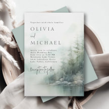 Rustic Mountain Lake Misty Pines Modern Wedding