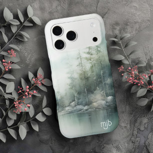 Rustic Mountain Lake Nature-Inspired with Monogram iPhone 17 Pro Max Case