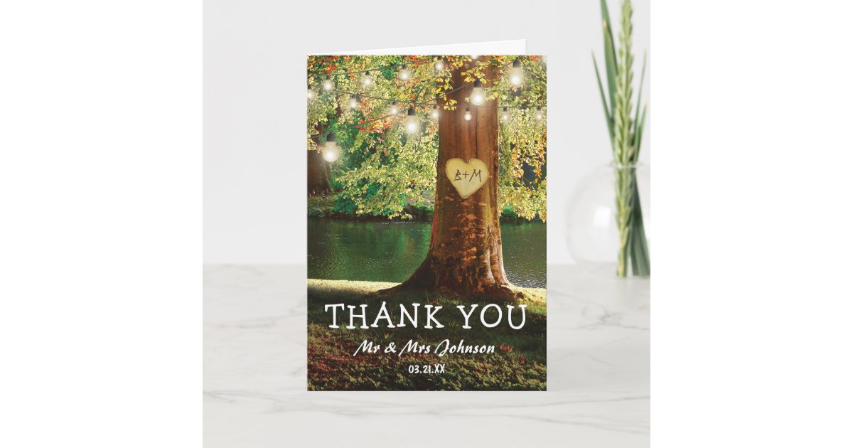 Rustic Mountain Lake Thank You Card | Zazzle