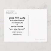 Rustic Mountain Lake Twinkle Lights Save the Date Announcement Postcard (Back)