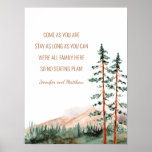 Rustic Mountain Landscape No Seating Plan Wedding Poster at Zazzle