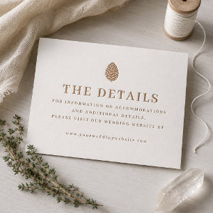 Rustic Mountain Landscape Wedding Details Letterpress Enclosure Card