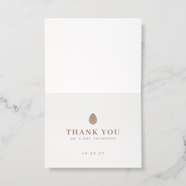 Rustic Mountain Landscape Wedding  Letterpress Thank You Card (Front)