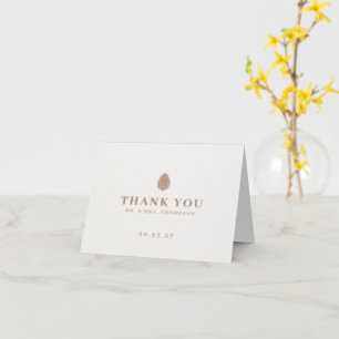 Rustic Mountain Landscape Wedding Letterpress Thank You Card