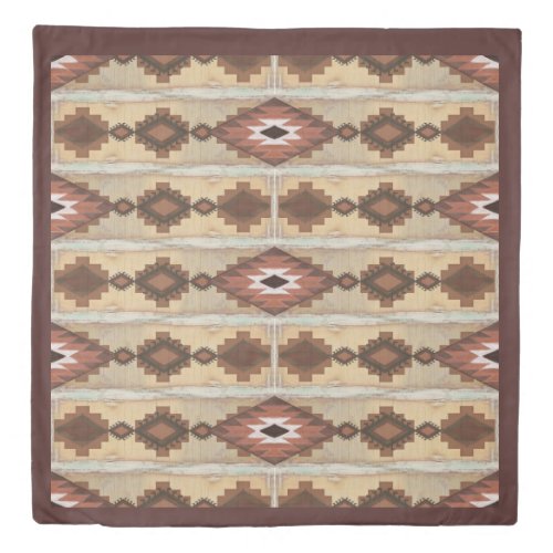Rustic Mountain Lodge Cabin Tribal Pattern Duvet Cover