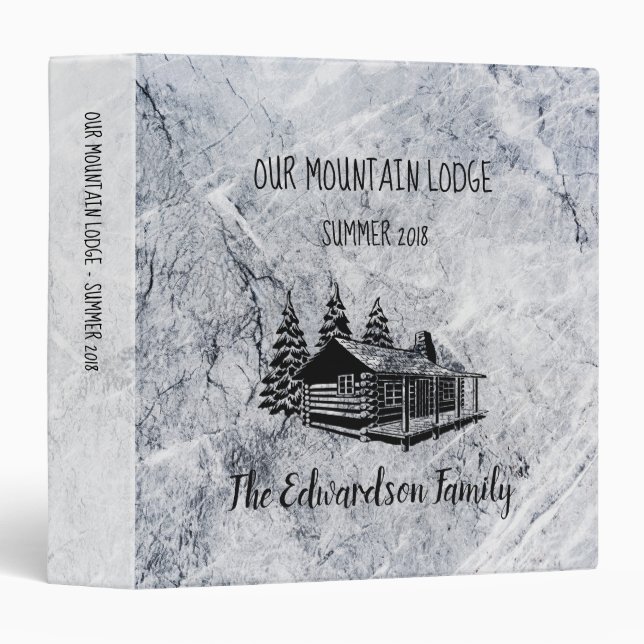 Rustic mountain lodge summer house personal photo 3 ring binder (Front/Spine)