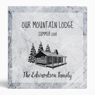 Rustic mountain lodge summer house personal photo 3 ring binder