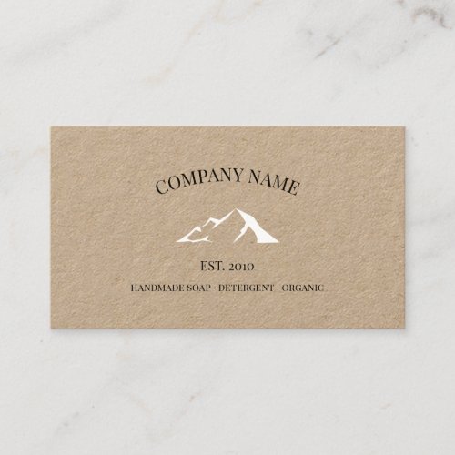 Rustic mountain logo kraft business card