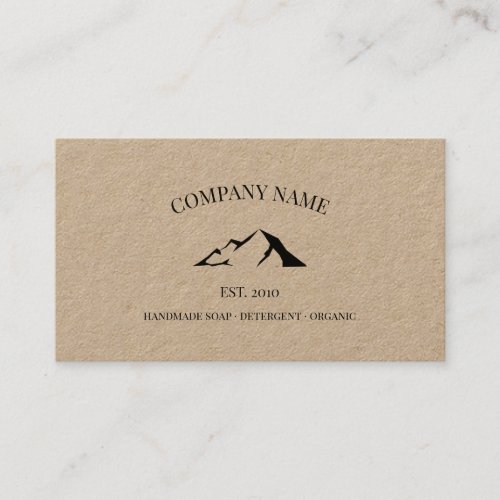 Rustic mountain logo kraft business card