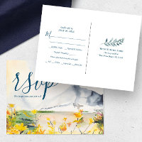 Rustic Mountain Meal Choice RSVP Postcard
