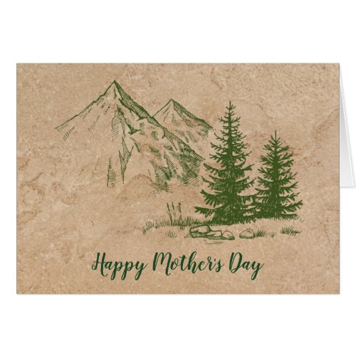 Rustic Mountain Mothers Day Greeting Card