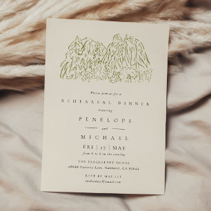 Rustic Mountain National Park Art Rehearsal Dinner Invitation