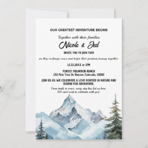 Rustic Mountain Outdoorsy Adventure Wedding Invitation