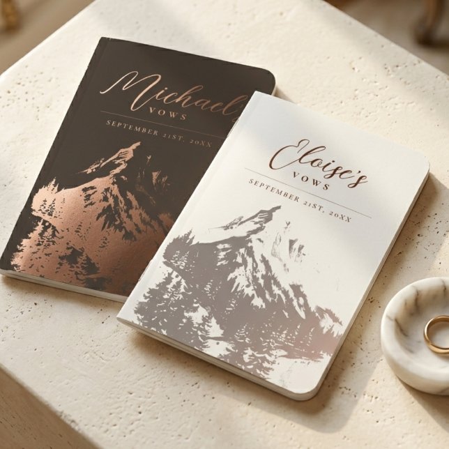Rustic Mountain Peak Wedding His and Hers Foil Vow Books (Rustic Mountain Peak Wedding His and Hers Foil Vow Books)