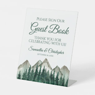 Rustic Mountain & Pine Please Sign Our Guest Book